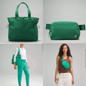 Lululemon Emerald Ice Side-Cinch Shopper Bag 18L and Belt Bag NWT